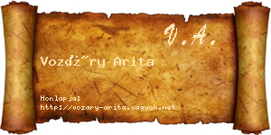 Vozáry Arita névjegykártya